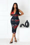 Bloomruche Mesh Print Halter Dress